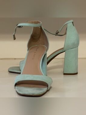 Kelly & Katie Mint Green Ankle-Strap Block Heels